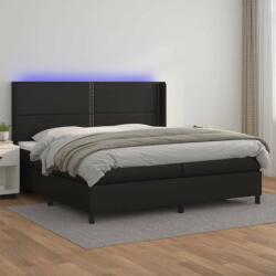 vidaXL fehér műbőr rugós ágy matraccal és LED-del 200x200 cm (3139343) - pepita