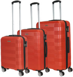 Benzi Straight narancssárga 4 kerekű 3 részes bőrönd szett (BZ5690-szett-narancs)