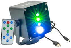 Ibiza Proiector laser portabil, cu efecte RGB automata, 3W, telecomanda (TINYLED-LASRG)
