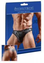 Svenjoyment Fényes férfi tanga átlátszó betéttel (fekete) (21113301731)