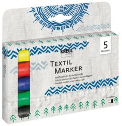  Marker pentru textile Kreul, varf mediu, 5 buc/set