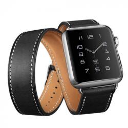 Innocent Double Leather Strap Apple Watch Band 42/44/45 mm - Black