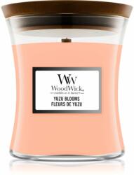 WoodWick Yuzu Blooms illatgyertya fa kanóccal 275 g