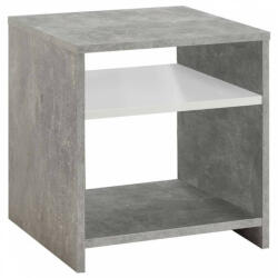 FMD betonszürke-fehér dohányzóasztal polccal (428748)