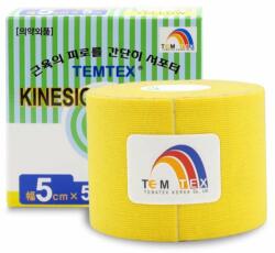Temtex Tape Classic bandă elastică muschii si articulatiile culoare Yellow 1 buc