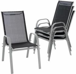 Garthen Set de 4 x scaune de grădină stivuibile cu spate înalt (ZGC34459_SL04)