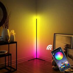 MAG Lampa RGB de podea pentru colt, cu LED si jocuri de lumini, control aplicatie+telecomanda