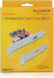 Delock PCI-Ex1 kártya 1x külső és 1x belső USB 3.0 port + SATA port (89273) (89273)