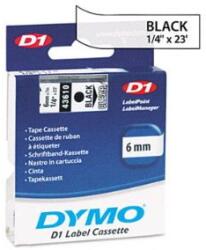 DYMO "D1" Feliratozógép szalag 6 mm x 7 m fekete-víztiszta (43610) (43610) (43610)