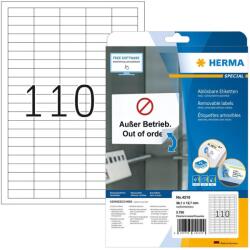 HERMA Etiketten A4 weiß 38, 1x12, 7 mm ablösb. Papier 2750 St. (4210) (4210)
