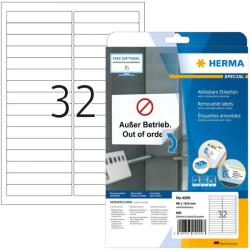 HERMA Etiketten A4 weiß 96x16, 9 mm ablösbar Papier 800 St. (4209) (4209)