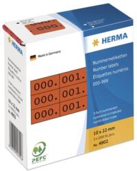 HERMA Nummernetik. 3fach selbstkl. 10x22 mm rot/schwarz (4802) (4802)