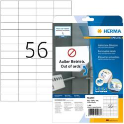 HERMA Etik. A4 weiß 52, 5x21, 2 mm ablösbar Papier 1400 St. (5080) (5080)