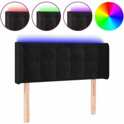 vidaXL LED-es Fejtámla - Bársony - Fekete - 103x16x78/88cm (3123714)