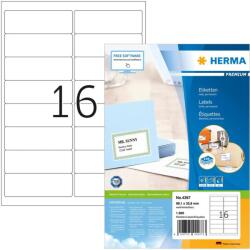 HERMA Adressetiketten A4 weiß 99, 1x33, 8 mm Papier 1600 St. (4267) (4267)