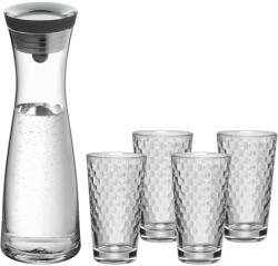WMF Carafă de apă BASIC 1 l + pahar de apă, set de 5 buc, sticlă, WMF