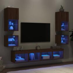 vidaXL 8 darab barna tölgyszínű szerelt fa TV-bútor LED-del (3216596) - vidaxl