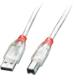 Lindy 41750 USB kábel 0, 2 M USB 2.0 USB A USB B Átlátszó (41750) (41750)
