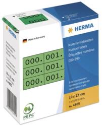 HERMA Nummernetik. 3fach selbstkl. 10x22 mm grün/schwarz (4805) (4805)