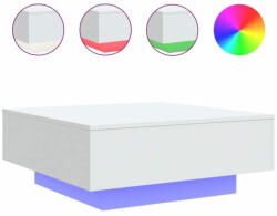 vidaXL fehér dohányzóasztal LED-lámpákkal 80 x 80 x 31 cm 836588