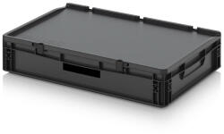 AUER Packaging ESD Euro Tárolóláda Zsanéros Fedéllel ESD ED 64/12 HG HO (ESD_ED_64_12_HG_HO)