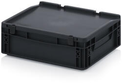 AUER Packaging Esd Euro Tárolóláda Zsanéros Fedéllel Esd Ed 43/12 Hg (ESD_ED_43_12_HG)