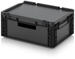 AUER Packaging ESD Euro Tárolóláda Zsanéros Fedéllel ESD ED 43/17 HG HO (ESD_ED_43_17_HG_HO)