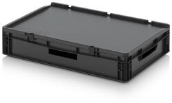 AUER Packaging ESD Euro Tárolóláda Zsanéros Fedéllel ESD ED 64/12 HO (ESD_ED_64_12_HO)