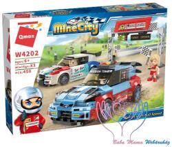 Qman Mine City lego-kompatibilis építőjáték szett - Sprint teljes gázzal, gyorsaság autóverseny (450 db)