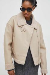 Answear Lab rövid kabát női, bézs, átmeneti, oversize - bézs L/XL