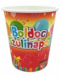  Boldog Szülinapot Színes Parti Pohár - 6 db-os