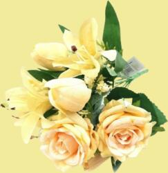 LUX&BOX Liliom rózsa csokor 33 cm sárga