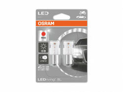 OSRAM Комплект LED лампи за автомобил тип PR21W, червени, 12V, 1.4W, BA15s (7458R-02B)