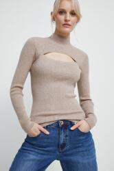 MEDICINE pulóver könnyű, női, bézs, félgarbó nyakú - bézs XL - answear - 5 985 Ft