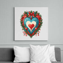 printfashion Karácsonyi szív - Vászonkép - Fehér (15144596)