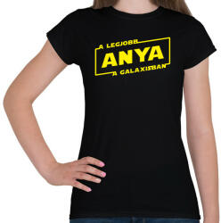 printfashion A legjobb anya a galaxisban - Női póló - Fekete (999803)