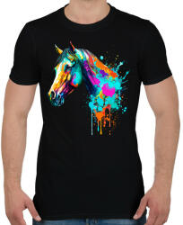 printfashion Színes ló - Férfi póló - Fekete (13645510)