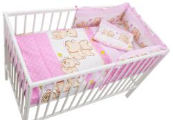 MyKids Lenjerie MyKids Teddy Friends Roz 4 Piese M2 140x70 (00009095) Lenjerii de pat bebelusi‎, patura bebelusi