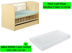 Klups Patut Cu Sertar Klups Karolina II Natur + Saltea 12 MyKids (00009514) - casaplus