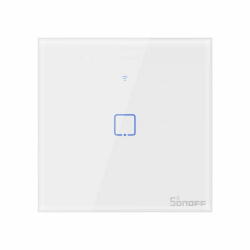 Sonoff Intrerupator simplu cu touch Sonoff TX-T0EU1C, Wi-Fi, Alb
