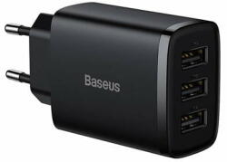 Baseus Incarcator Baseus Compact 3 x USB-A, 17W, Negru