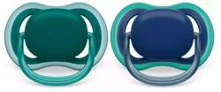 Philips Set Philips-Avent 2 Suzete Ultra Air Pacifier 6-18luni Ortodontice Fara BPA Albastru/Verde (SCF085/31)