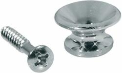 Boston EP-L-C strap buttons, metal, with screw, v-model, diameter 14mm, 2-pack, chrome