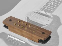Boston SHP-230-EPJ soundhole pickup, humbucker with adjustable poles and endpin jack, with solid walnut cover