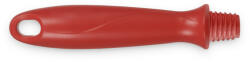 IGEAX élelmiszeripari menetes nyél, rövid, piros, 15cm, lehúzóhoz, csőtisztító keféhez (1061R)