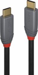 Lindy 36901 USB-C apa - USB-C apa 3.2 Gen 2x2 Adat és töltőkábel - Fekete (1m) (36901)