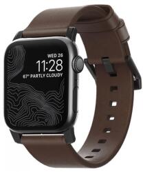 NOMAD Bőrszíj Apple Watch Ultra (49mm) 8/7 (45mm)/6/SE/5/4 (44mm)/3/2/1 (42mm) barna-fekete csat (NM1A4RBM00)