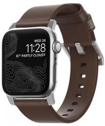 NOMAD Bőrszíj Apple Watch Ultra (49mm) 8/7 (45mm)/6/SE/5/4 (44mm)/3/2/1 (42mm) barna-ezüst csat (NM1A4RSM00)