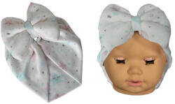 NewWorld Căciulița pentru bebeluși tip turban NewWorld - Albă cu stele (207957-9)
