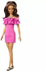 Mattel Barbie: Fashionista 65. évfordulós baba metálfényű pink ruhában (HRH15) - jatekbolt